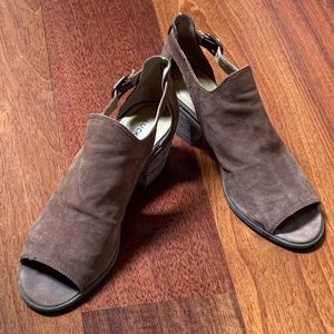 Lucky Brand Barimo Suede Open Toe Bootie - 7.5